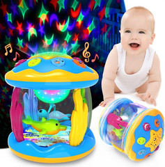 Baby Toys 6 to 12 Months – Musical Projector Rotating Light up Toys, Tummy Time