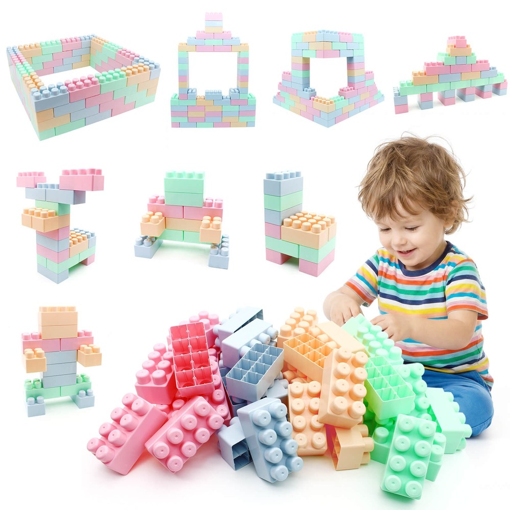 64 pcs Building Blocks for Toddlers,Montessori STEM Educational for 18+Months