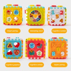 Colorful Shape Sorter Clock Geometric Blocks Early Learning Educational Puzzles