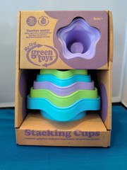 My First Green Toys 6 Stacking Cups 6 months + NIB Made from Recycled Milk Jugs
