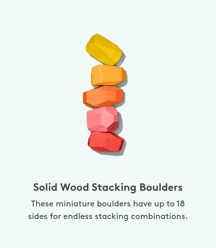 Lovevery Wood Stacking Boulders Montessori STEM Free Spirit Play Kit Eco Blocks