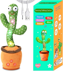 Rechargeable Baby Toys 3-6 6-12 12-18 Months Dancing Talking Cactus, Toddler Boy