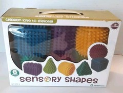 6 HEDSTROM Soft Sensory SHAPE BLOCKS Squeezable Rounded Nubs VINYL Boxed