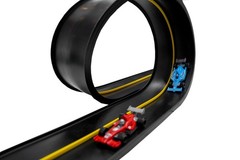 Flexible Race Car Track Set, with Pressure Suction Cup, 2 Small racecars, Zip…