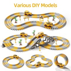 iHaHa 236 PCS Construction Toys Race Tracks for Boys Kids Toys, 6 PCS Constructi