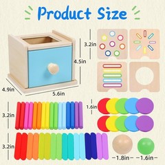 4-in-1 Montessori Coin Box Toy for Toddlers 1-3 Years, Wooden Educational Play