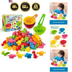 Dinosaur Sorting Toy Set Color Matching Counting Preschool Learning Toy for Kids