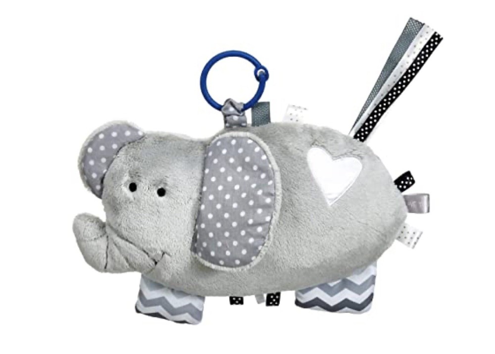 Demdaco Elephant Plush Baby Activity Toy W/ Rattle Stroller Car Seat Carrier New