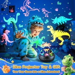 Staryou Dinosaur Toys for Kids 3-5, 【Remote+3 Films+93 Effects】 Dinosaur Black
