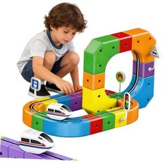 3D Electric Train Set Magic Flexible Race Track for Kids 3 4 51 PCS Starter Set