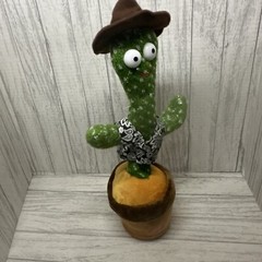 Dancing Cactus Plush Toy Repeat Talking Light Up Funny Singing Kids Gift Read