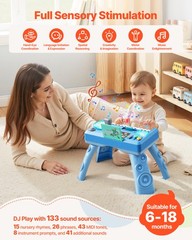 VEVOR Toddler Learning Table for 6-36 Months Baby DJ Set with 133 Sound Sources