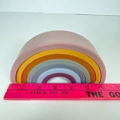 Silicone Rainbow Baby Toy Stacking Colorful Developmental Milestone Skills Game