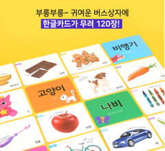 Pinkfong Flash Cards 120 Korean Language Learning Words Toddler Kid Play Toy
