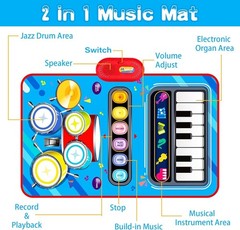Baby Toys for 1 Year Old: Baby Musical Mat Toddler Toys Age 1-2 – 2 in 1 Pia Dru