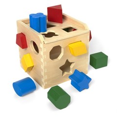 Melissa Doug Shape Sorting Cube – Classic Wooden Toy With 12 Shapes
