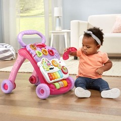 Sit-to-Stand Learning Walker for Babies – Interactive Toy, Pink, Frustration-Fre
