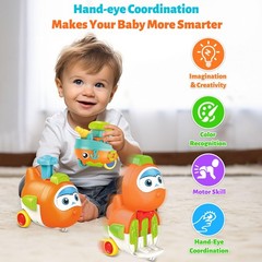 Toddler Toys for 1 Year Old Boy, Press to Go Car Toys for Toddlers 13, Learni…