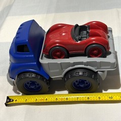 Green Toys Blue Flatbed Truck & Red Race Car Made in USA Excellent for Toddlers
