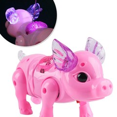 New Pink Color Electric Walking Pig Toy With Light Musical Kids Funny