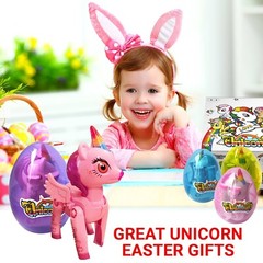 Multicolor Easter Unicorn Eggs Toys for 3-5 Year Old Girls Birthday Gift Kids
