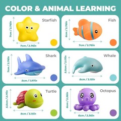 Hely Cancy Infant Bath Toys for 18 Months – No Hole Animal Bathtub Small, Mix