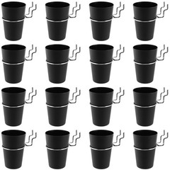 16 Set Pegboard Hooks with Pegboard Cups,Peg Board Cups with Ring, Black Pegb…