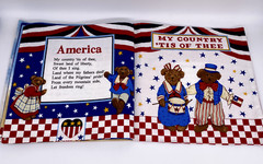 Handmade Yankee Doodle Song Book Fabric Teacher’s Pet Books Read USA Cloth VTG