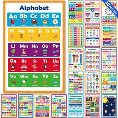 KIDS KING 20 Laminated Learning Posters for Toddlers 1-3 Years Old, Education…