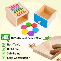 Toddlers Montessori Coin Box Toys for 1 2 3 Year Old Boys Girls, Drawer Box T…