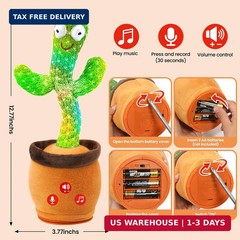 Baby Toys Dancing Talking Cactus Toy with Adjustable Volume, Boys Girls Gifts In