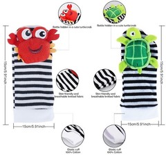 High Contrast Baby Toys Infant Rattle Socks and Wrist Rattles Set 0-12 Months