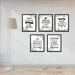13 Pcs Eucalyptus Bulletin Board Posters Classroom Motivational Green Inspiratio