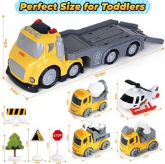 Toddlers Truck Toys,Boy Toys Gifts for 1 2 3 Years Old,5 in 1 Construction Trans
