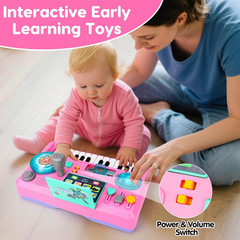 Baby DJ Table for Toddlers 1-3 with Music & Light 6-9-12-18 Months