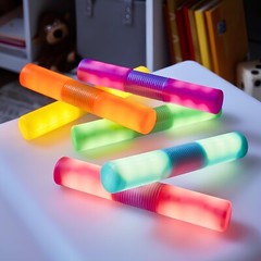 TTS 12pcs Light Up Glow Cylinders Toy for Kids, Educational Sensory Toys EY11108