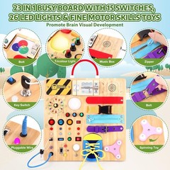 Engaging Montessori Busy Board for Ages 1-3 – Develop Skills with LED Lights
