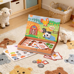 Magnetic Farm Puzzle Box for Kids Wooden Montessori Animal Learning Toy Set