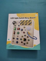 Montessori Toddler Busy Board, 19 Led Wooden Sensory Board Educational Toys,