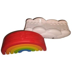 Rainbow Stacking Toy Cloud Plastic 6pc Set Hand Eye Coordination