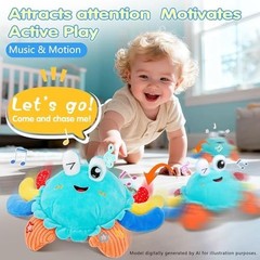 Baby Toys 1 Year Old 6-12 Month Tummy Time Toys Crawling Crab Musical Dancing…