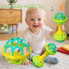 Baby Rattle Sensory Toy Shaker Grasp Ball for Newborn Infants 0-24 Months