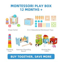 Montessori Toys for 1 Year Old, 7 in 1 Learning Educational Kit with Sensory …