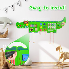 Crocodile Activity Wall Panel – Montessori Sensory Toy for Toddlers, Green