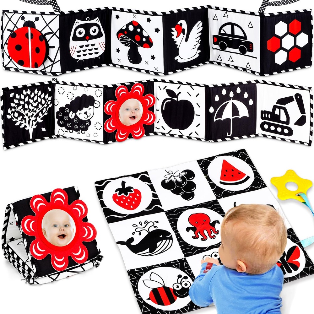 High Contrast Baby Toys for Newborn Infant 0-6 Months Montessori Tummy Time B…