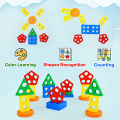 Montessori Wooden Sorting & Stacking Toy – Educational Puzzle for Toddlers 1-3,