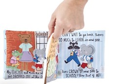 Mud Pie Preschool Cloth SCHOOL IS COOL Book With 1st Day Pin For Ages 3 & Up