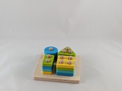 Lot of 3 Lovevery Wooden Toys: Chunky Jigsaw, Sunny Day, Sort Stack Peg Puzzles