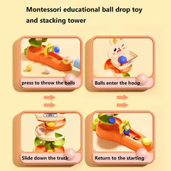 Montessori Ball Drop Toy Baby Stacking Tower Educational Toddler Learning Toy
