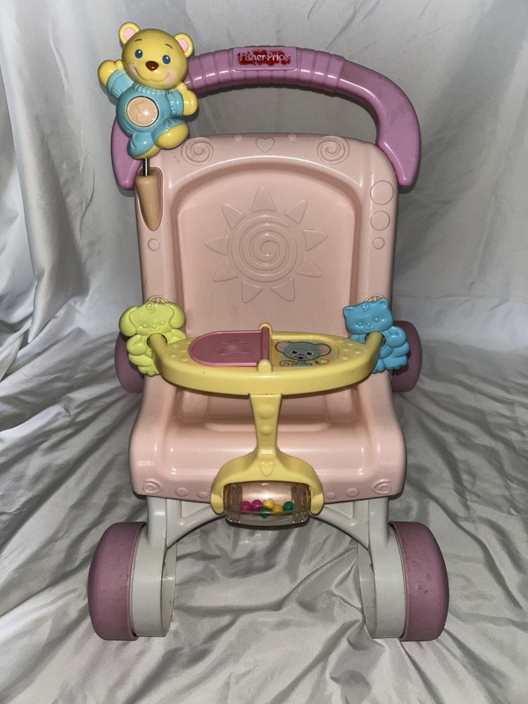 Fisher-Price Brilliant Basics Stroll Along Musical Doll Stroller Walker Push Toy